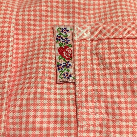 Vintage Russ Original Co. Top medium pink gingham collared sleeveless - Picture 5 of 7